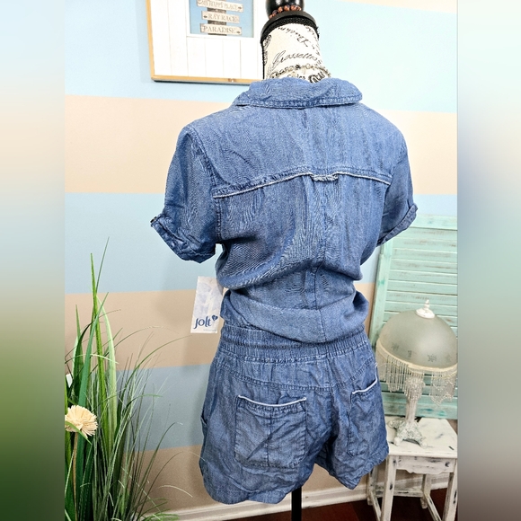 NWT Jolt Denim Romper With Drawstring Waist - Picture 9 of 14